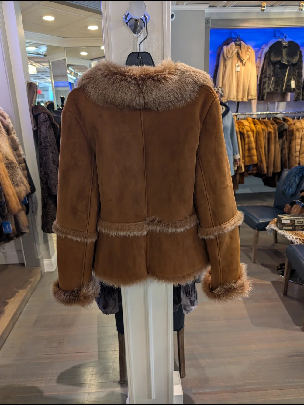 Women's Chestnut Brown Shearling Teddy Jacket by